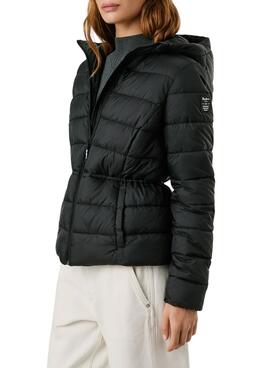 Doudoune Pepe Jeans Sally longue noire pour femme