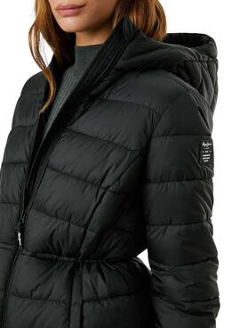 Doudoune Pepe Jeans Sally longue noire pour femme