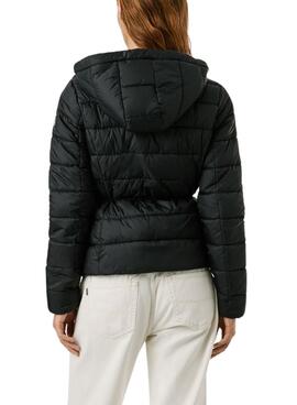 Doudoune Pepe Jeans Sally longue noire pour femme