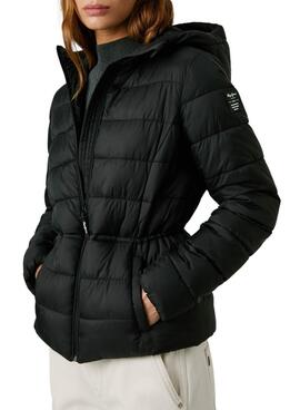 Doudoune Pepe Jeans Sally longue noire pour femme