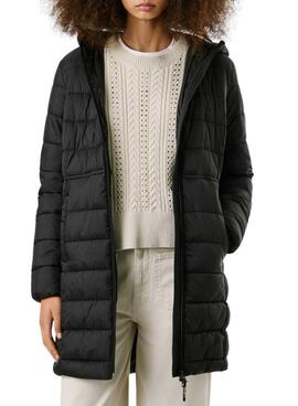 Doudoune Pepe Jeans Sally longue noire pour femme