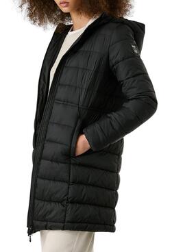 Doudoune Pepe Jeans Sally longue noire pour femme