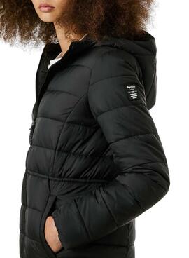 Doudoune Pepe Jeans Sally longue noire pour femme