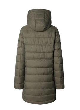 Doudoune Pepe Jeans Sally longue verte pour femmes