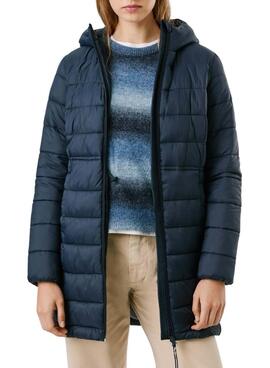 Doudoune Pepe Jeans Sally marine longue pour femme