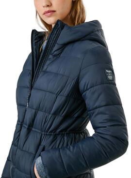 Doudoune Pepe Jeans Sally marine longue pour femme