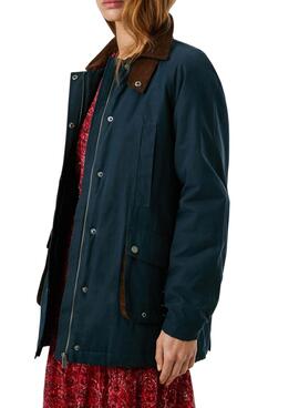Veste Pepe Jeans Tess marine imperméable pour femme