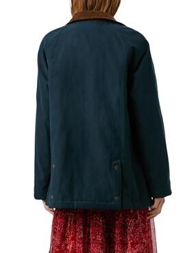 Veste Pepe Jeans Tess marine imperméable pour femme