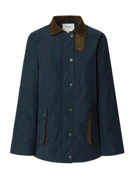 Veste Pepe Jeans Tess marine imperméable pour femme
