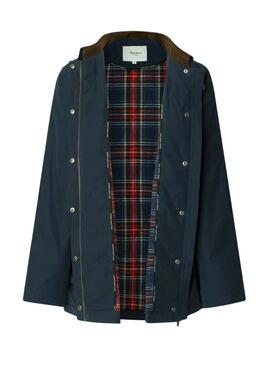 Veste Pepe Jeans Tess marine imperméable pour femme