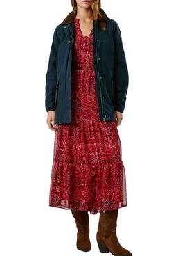 Veste Pepe Jeans Tess marine imperméable pour femme