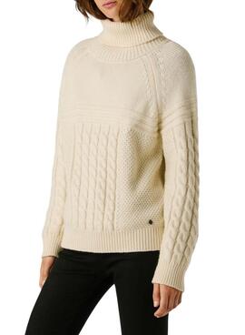 Maillot Pepe Jeans Caresse tressé beige pour femme
