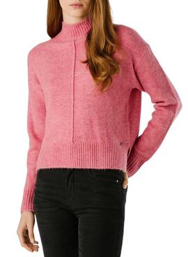 Maillot Pepe Jeans Cecil à col Perkins rose pour femme