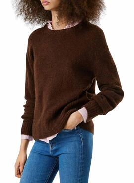 Maillot Pepe Jeans Cecil marron à col rond pour femme