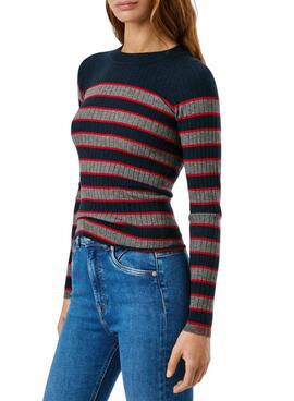 Maillot Pepe Jeans Clarisse en canalé con estampado de rayas para mujer.