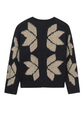Veste Mayoral jacquard noir pour fille.