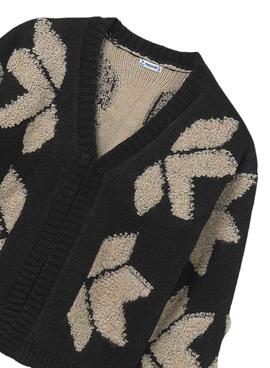 Veste Mayoral jacquard noir pour fille.