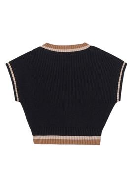 Veste Mayoral tricot contrastes noir pour fille