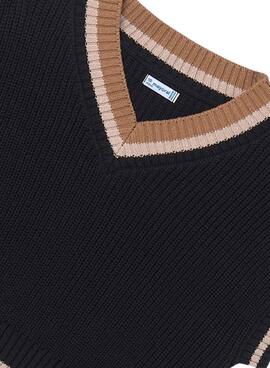 Veste Mayoral tricot contrastes noir pour fille