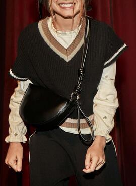 Veste Mayoral tricot contrastes noir pour fille