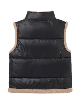 Gilet Mayoral en peau lainée noire avec contrastes pour fille
