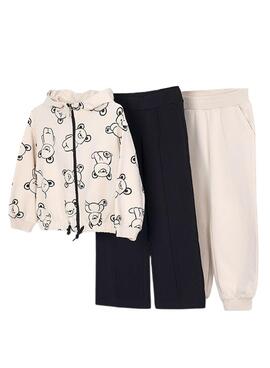 Survêtement Mayoral 2 pantalons noir et beige pour fille.