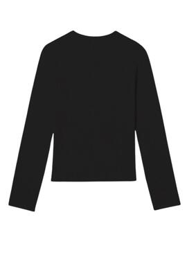 T-shirt Mayoral canalé cut out noir pour fille