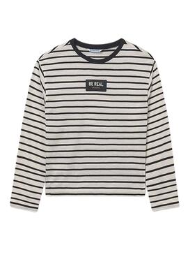 T-shirt Mayoral oversize à rayures noires pour fille