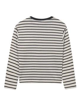 T-shirt Mayoral oversize à rayures noires pour fille