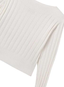 Maillot Mayoral détails côtelés beige pour fille