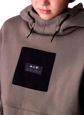 Sweat à capuche Mayoral marron contrasté pour garçon