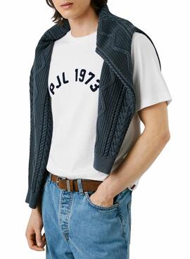 T-shirt Pepe Jeans Maverick blanc pour homme.