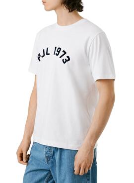 T-shirt Pepe Jeans Maverick blanc pour homme.
