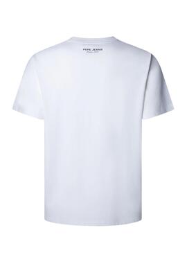 T-shirt Pepe Jeans Maverick blanc pour homme.
