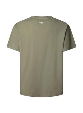 T-shirt Pepe Jeans Thansen verte pour homme