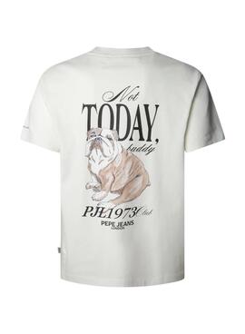 T-shirt Pepe Jeans Terry blanc pour homme.