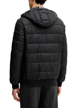 Veste matelassée avec capuche noire pour homme Pepe Jeans