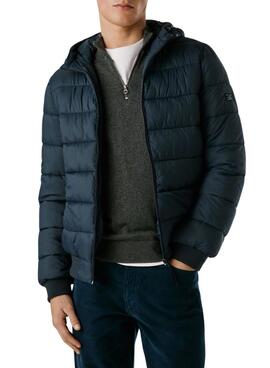 Veste matelassée Pepe Jeans avec capuche marine pour homme