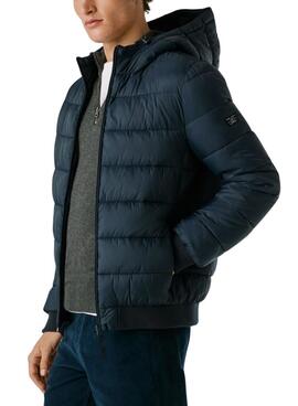 Veste matelassée Pepe Jeans avec capuche marine pour homme
