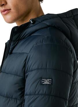 Veste matelassée Pepe Jeans avec capuche marine pour homme