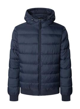 Veste matelassée Pepe Jeans avec capuche marine pour homme