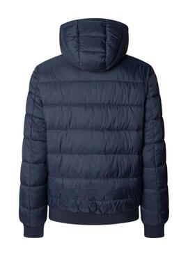Veste matelassée Pepe Jeans avec capuche marine pour homme