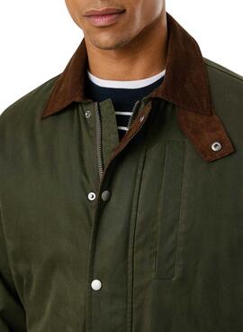 Veste cirée Pepe Jeans Joseph verte pour homme