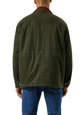 Veste cirée Pepe Jeans Joseph verte pour homme