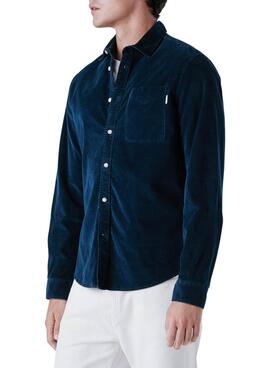 Chemise en velours côtelé bleu marine pour homme de Pepe Jeans Clayton