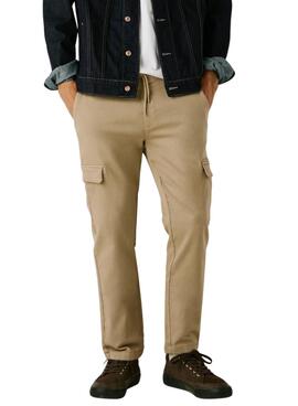 Pantalon Pepe Jeans Gymdigo Cargo beige pour homme