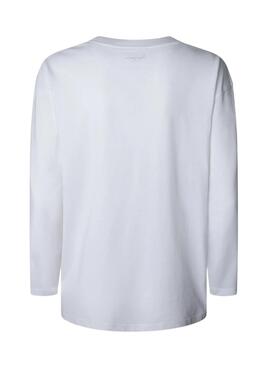 T-shirt Pepe Jeans Blanche à manches longues blanche pour femme
