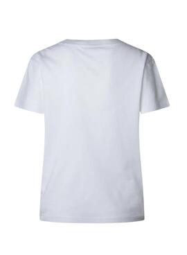 T-shirt Pepe Jeans Bernie clouté blanc pour femme