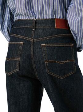 Jean Pepe Jeans Lexa à jambe droite, lavage foncé pour femme