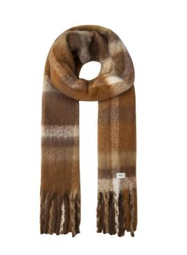 Écharpe Pepe Jeans Flavie à carreaux marron pour femme.